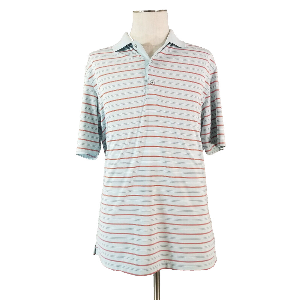 Greg Norman polo shirt men's large blue ML75 short sleeve Dri-Fit‎ stretch